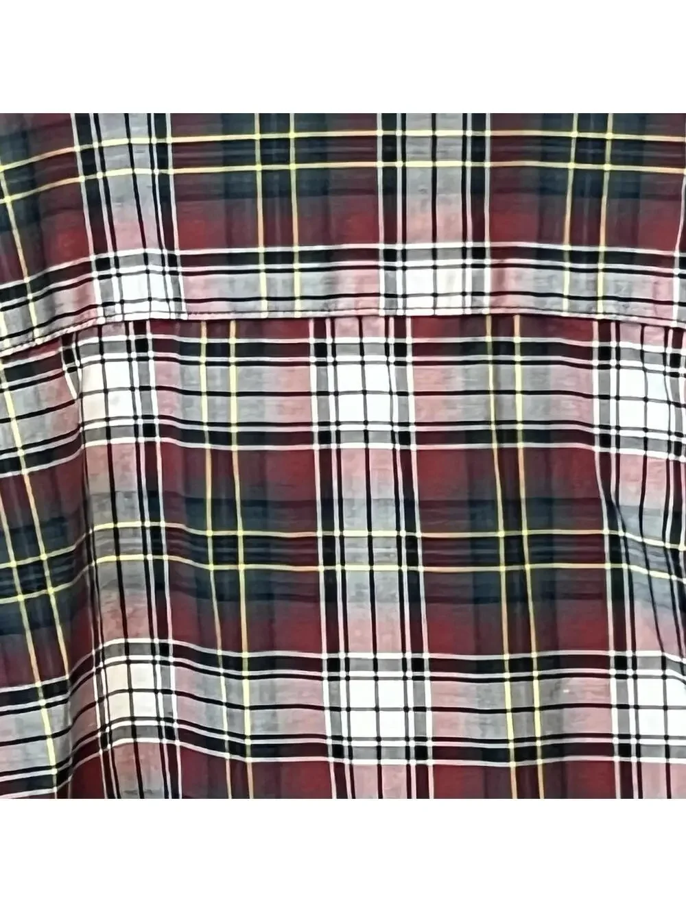 Banana Republic Red Green/Blue Plaid Cotton Button-Down XL Stretch Slim Fit EUC